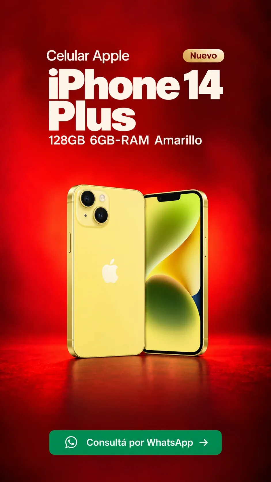 iPhone 14 Plus 128GB 6GB RAM Amarillo (nuevo) ₡305,900