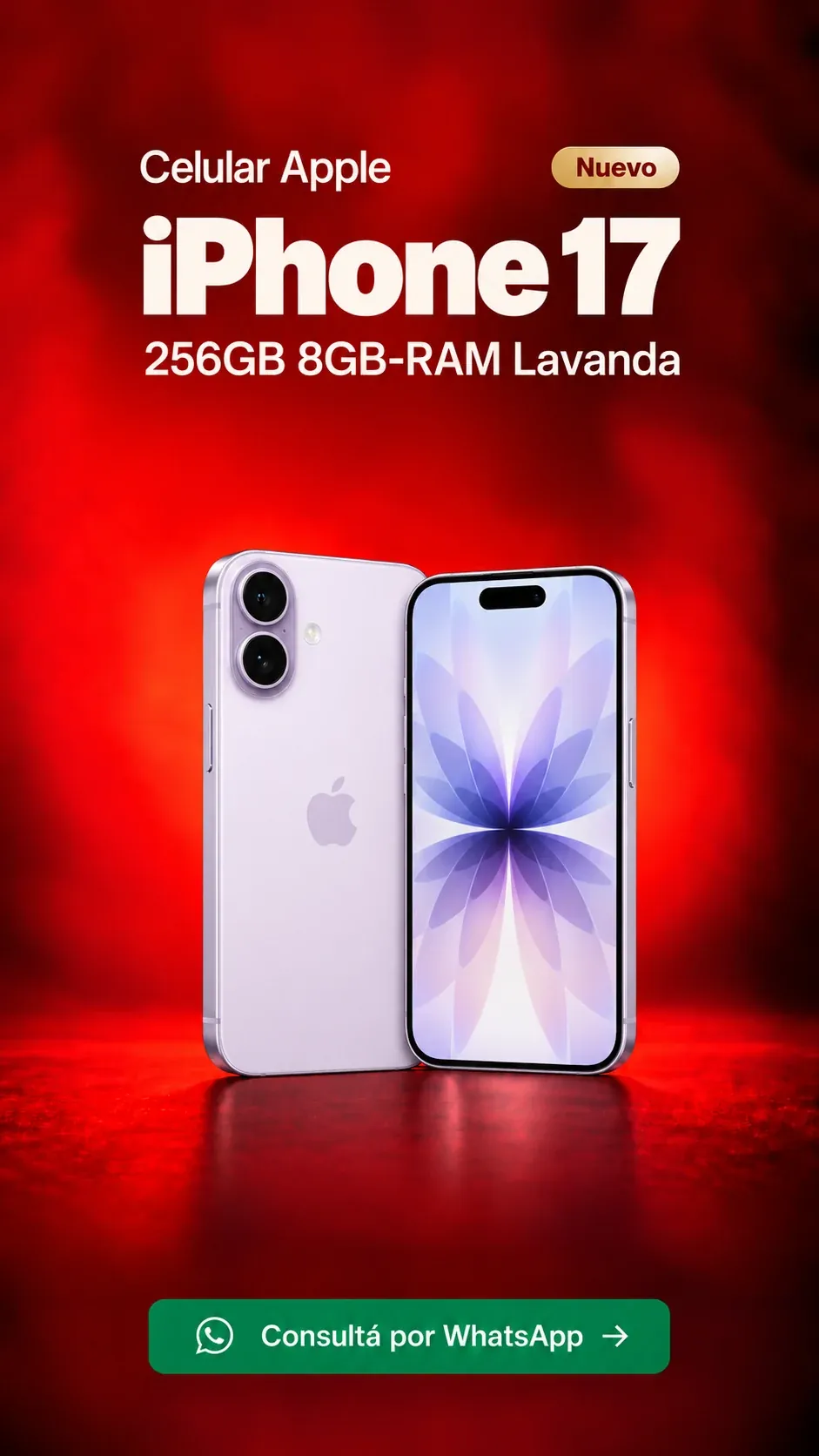 iPhone 17 256GB 8GB RAM Lavanda (nuevo) ₡484,900