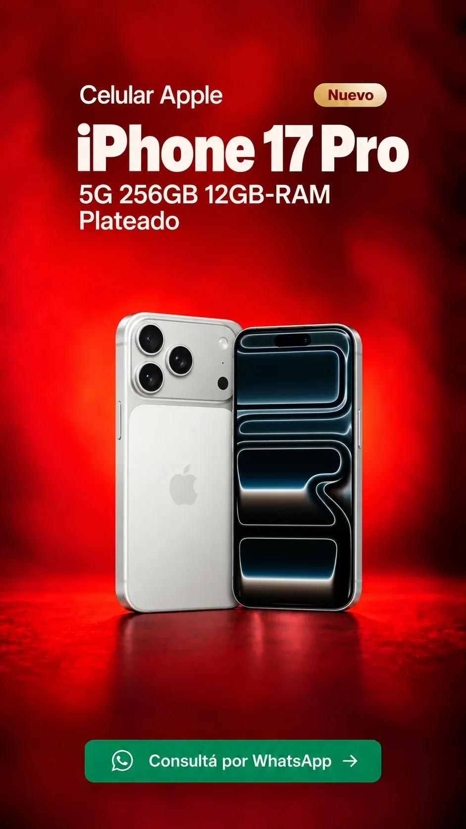 iPhone 17 Pro 5G 256GB 12GB RAM Plateado (nuevo) ₡669,900